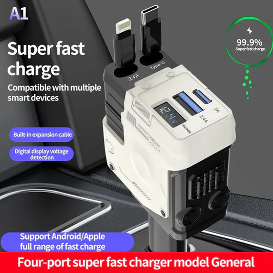 Chargeur de voiture super rapide multiportes